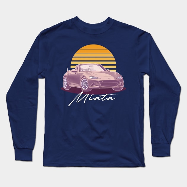 Mazda Miata / Retro Style Sunset Design Long Sleeve T-Shirt by DankFutura